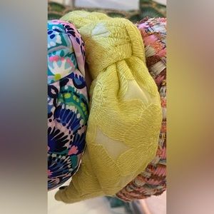 Lele Sadoughi yellow brocade headband